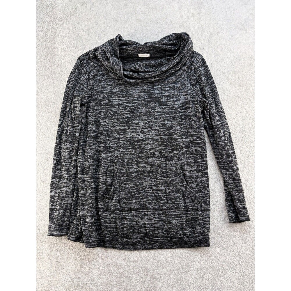 12PM by Mon Ami Sweater Womens Large Gray Cowl Neck Long Sleeve Pockets